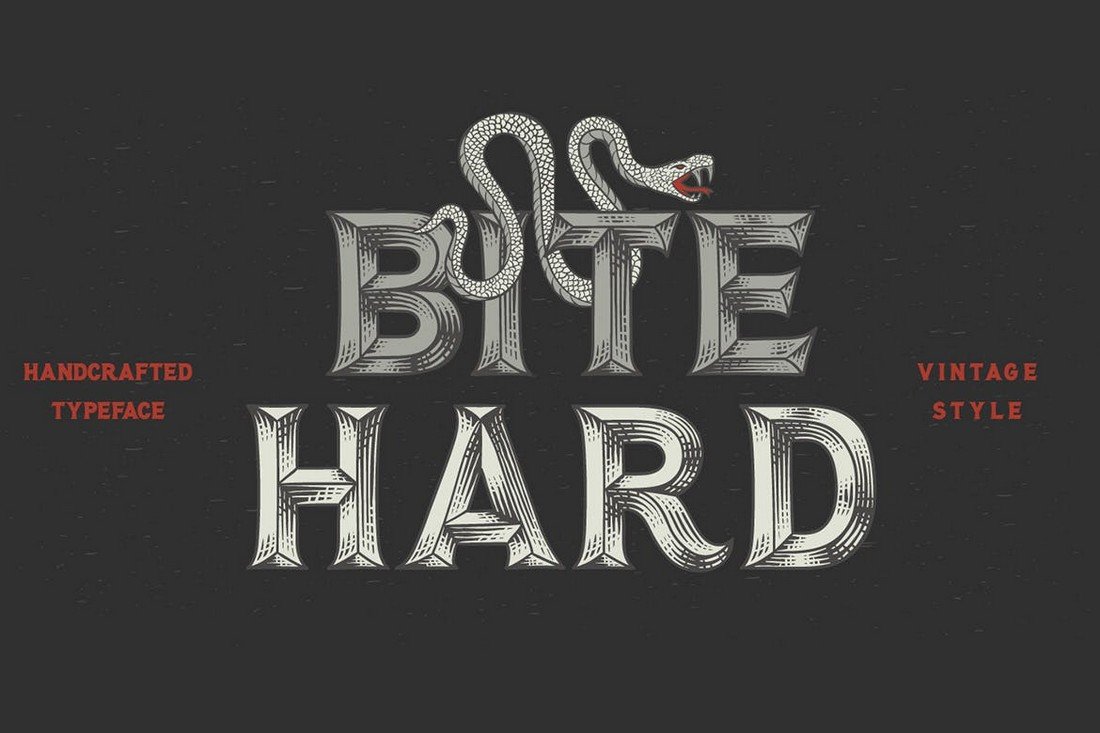 Bite Hard - Vintage 3D Font