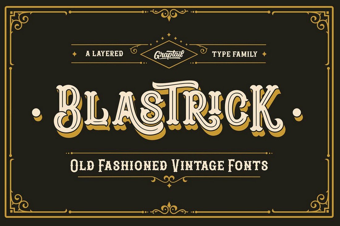 Blastrick - Vintage 3D Layered Font