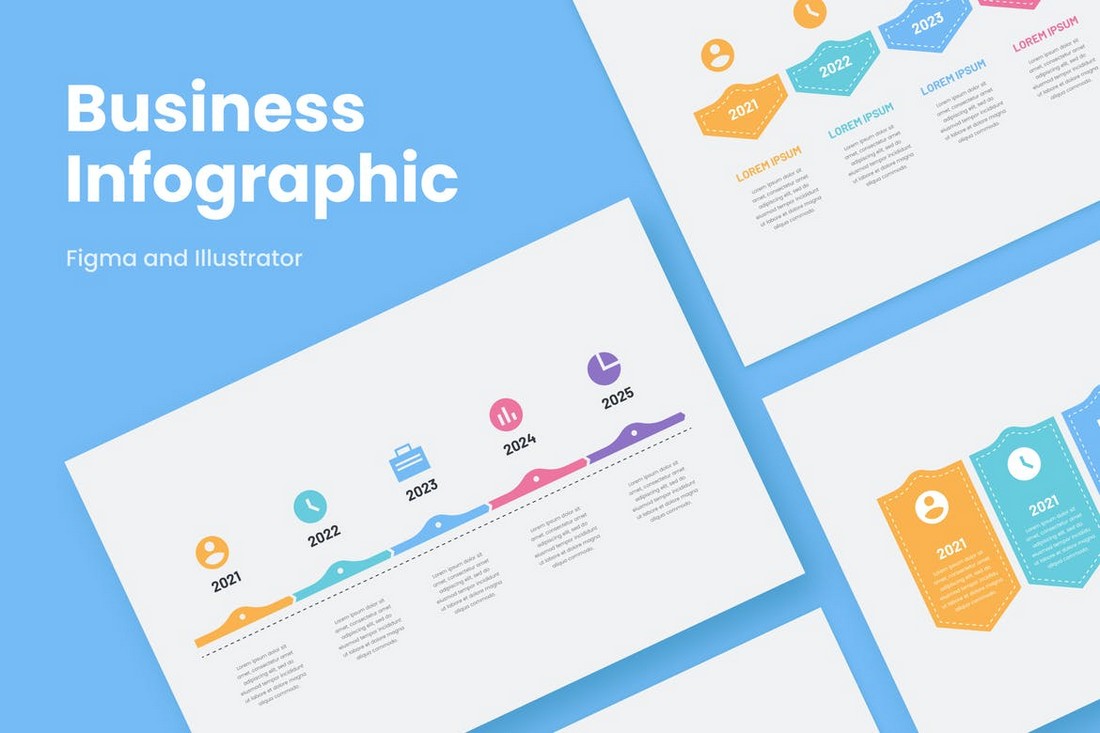 Clean Business Infographics for Illustrator