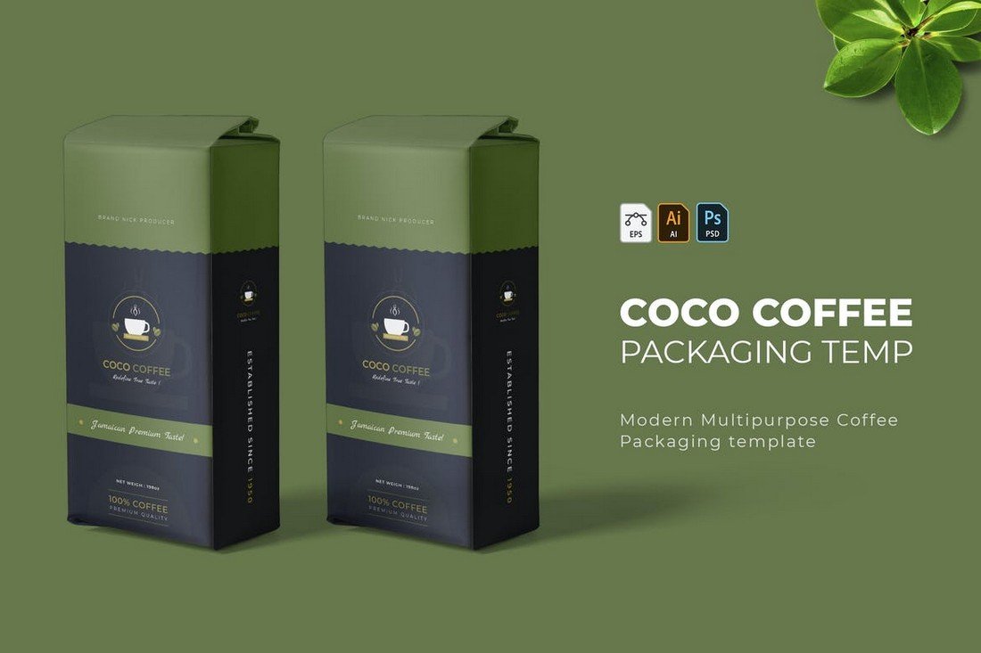 Coco Coffee Premium Packaging Template