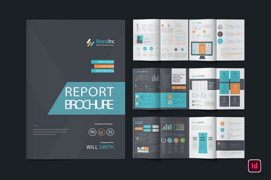 Coloful Annual Report InDesign Template