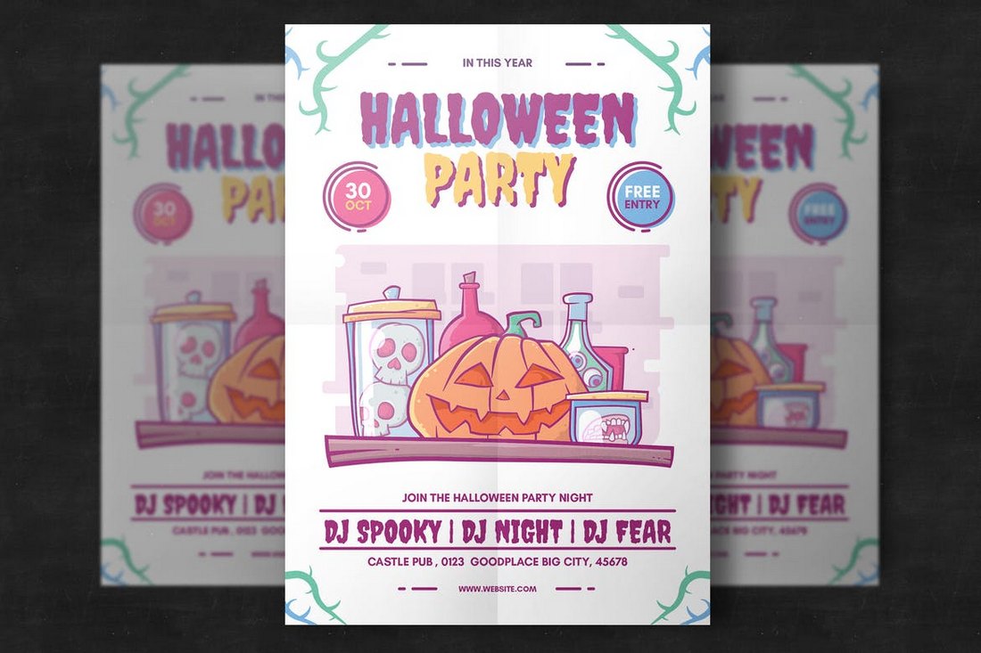 Colorful Halloween Party Flyer Template