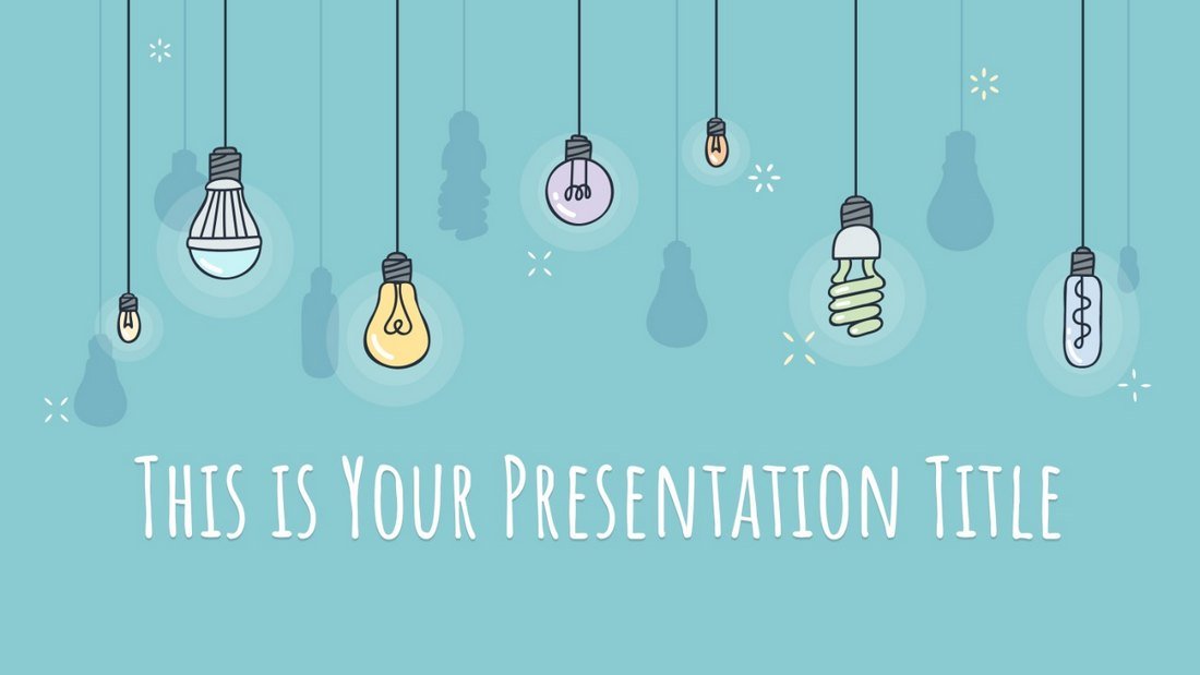 Colorful Light Bulbs Free Education PowerPoint Template