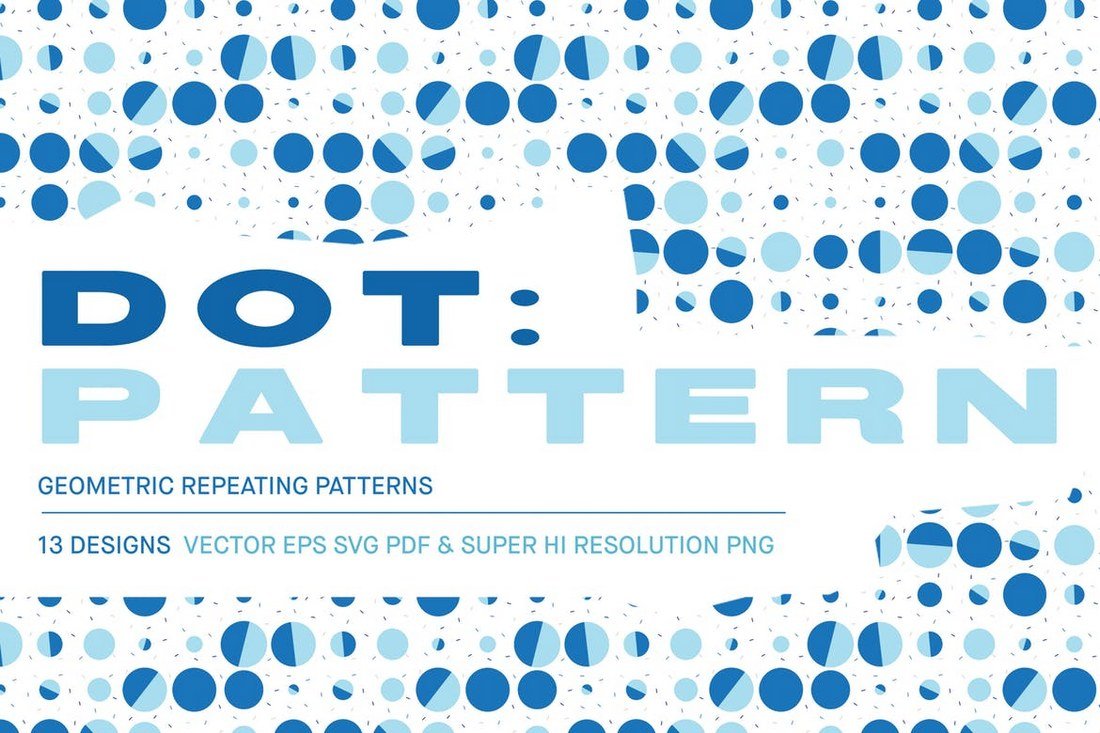 Dot 13 Seamless Vector Patterns