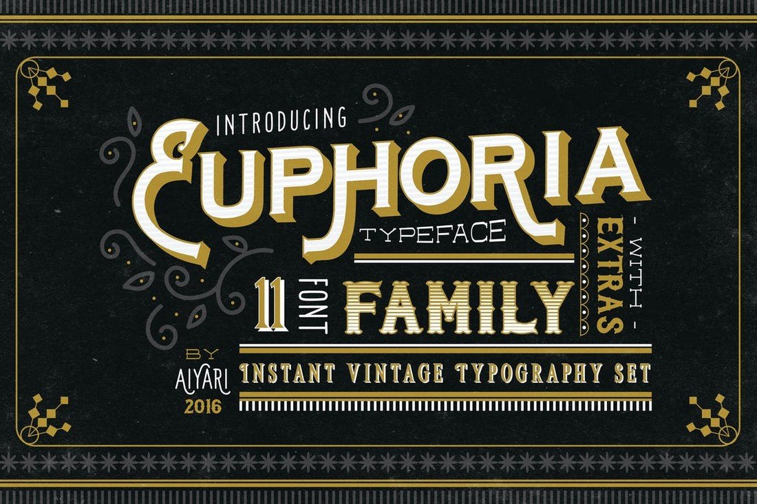 Euphoria - Vintage 3D Font Family