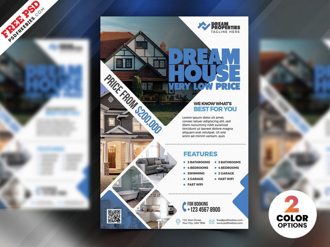 Free 2 Color Real Estate Flyer Template
