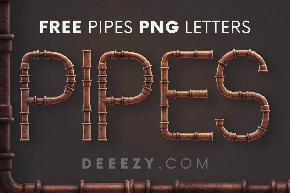 Free Copper Pipes 3D Lettering Font