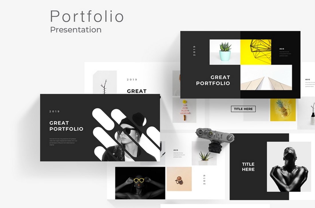 Free Creative Portfolio PowerPoint Template