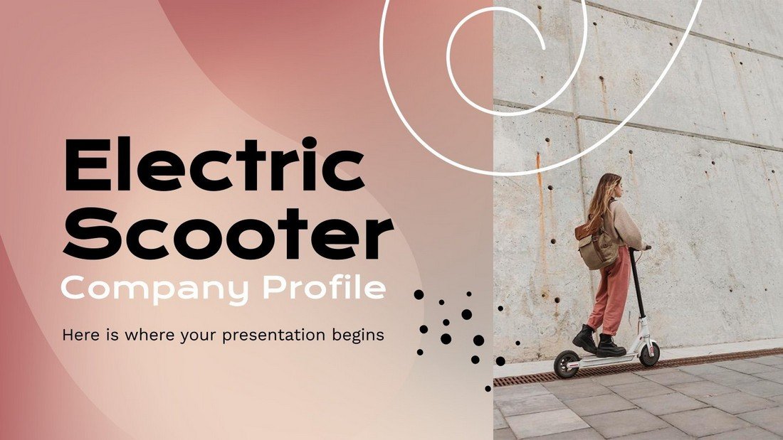 Free Electric Scooter Company Profile PPTX