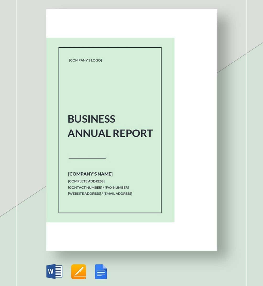 Free Minimal Business Annual Report Template
