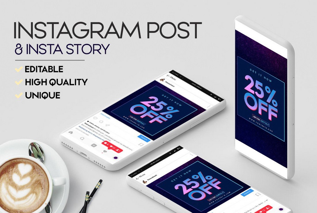 Free Sale Promo Instagram Post and Story Template