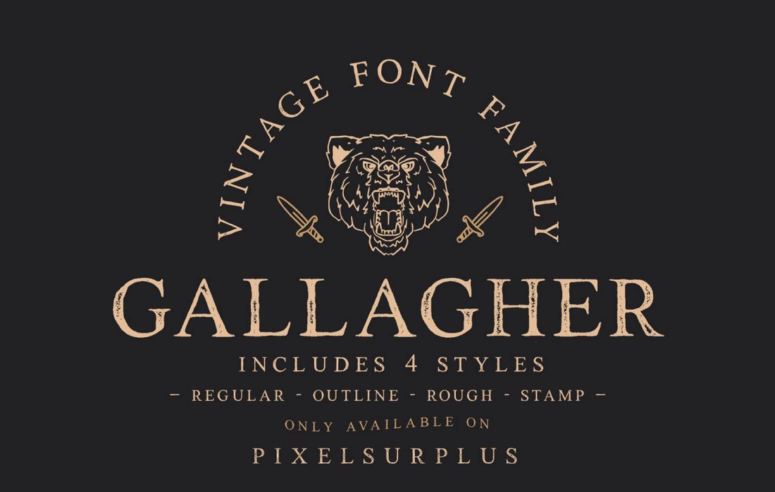 Gallagher - Free Handcrafted Vintage Font