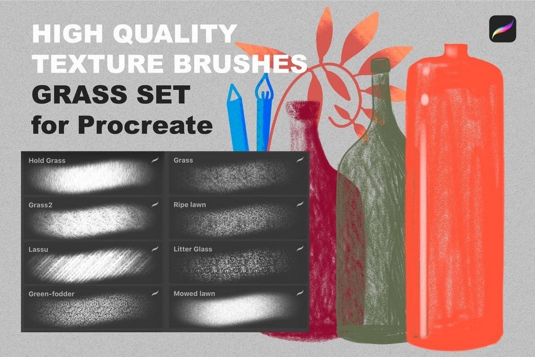 Grass Set - Procreate Texture Brushes