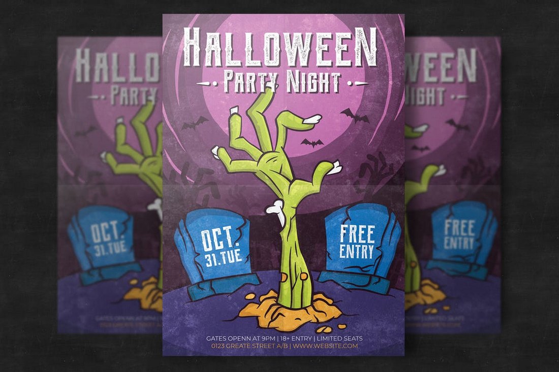 Halloween Zombie Party Flyer Template