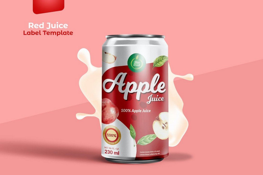 Juice Can Label & Packaging Template