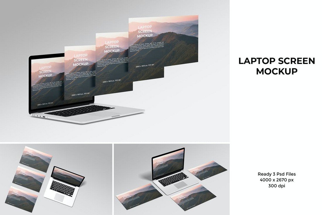 Laptop Screens Website Mockup