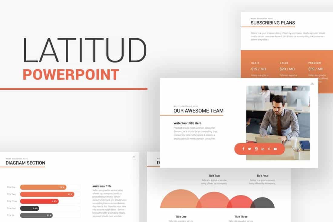 Latitud - Business Pitch Deck PowerPoint Template