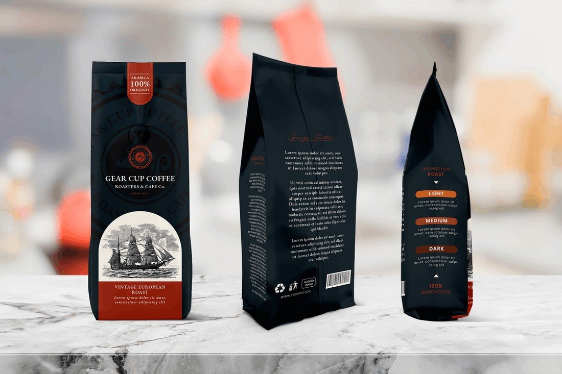 Modern Coffee Bag Packaging Template