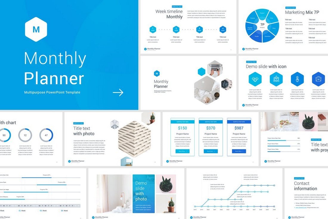 Monthly Planner PowerPoint Template