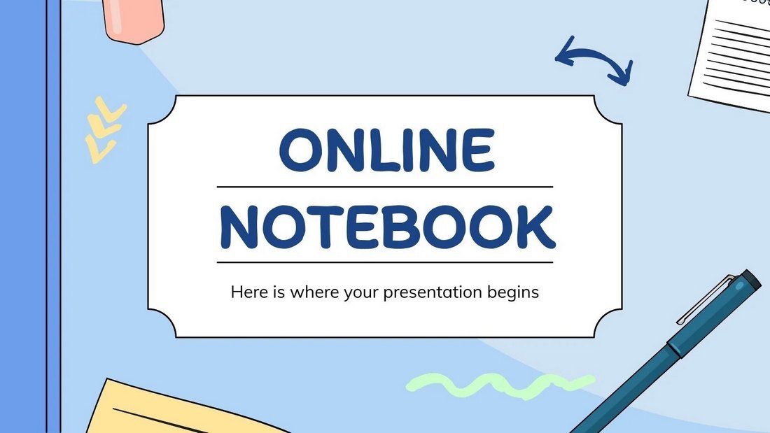 Online Notebook - Free PowerPoint Template