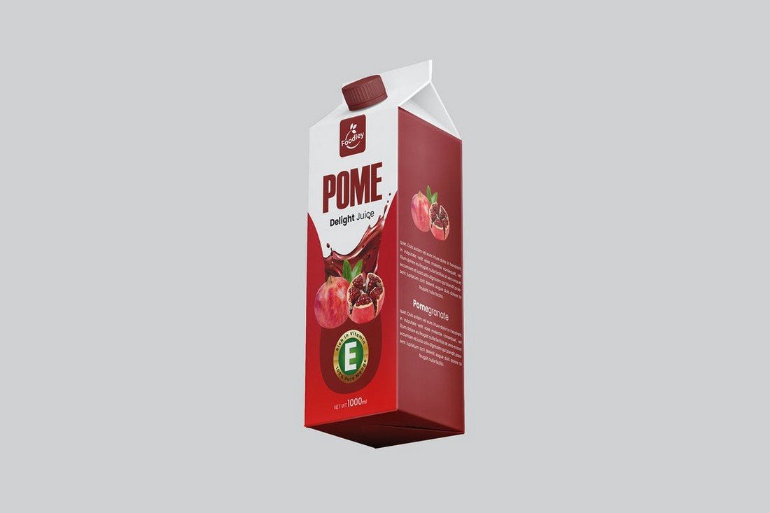 Pomegranate Juice Box Packaging Template