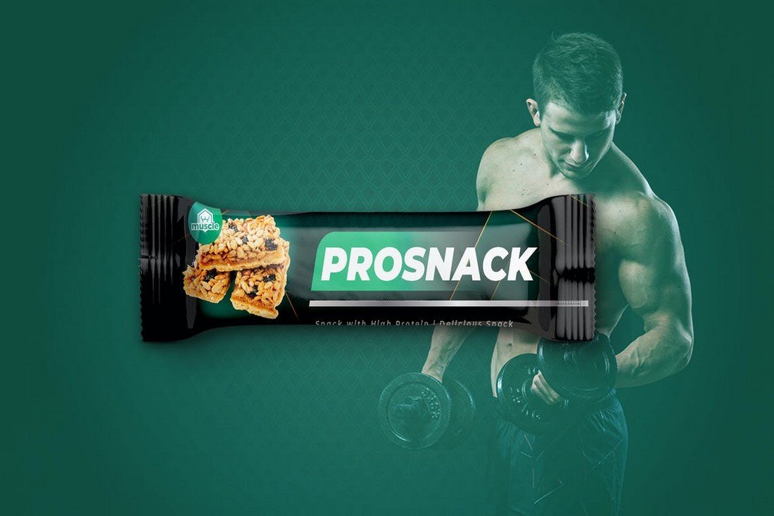 Protein Bar Snack Packaging Template