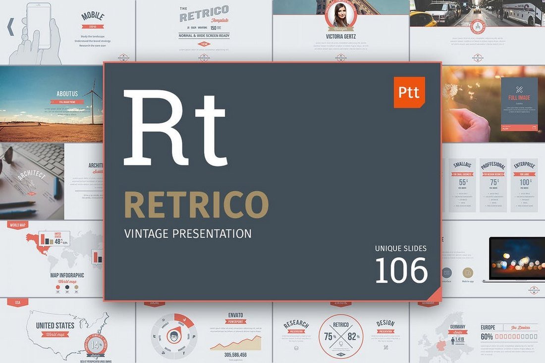 Retrico - Vintage Slides PowerPoint Template