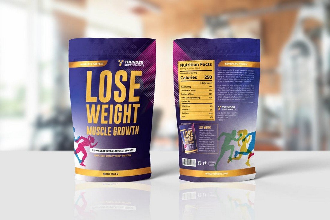 Supplement Pouch Bag Packaging Template