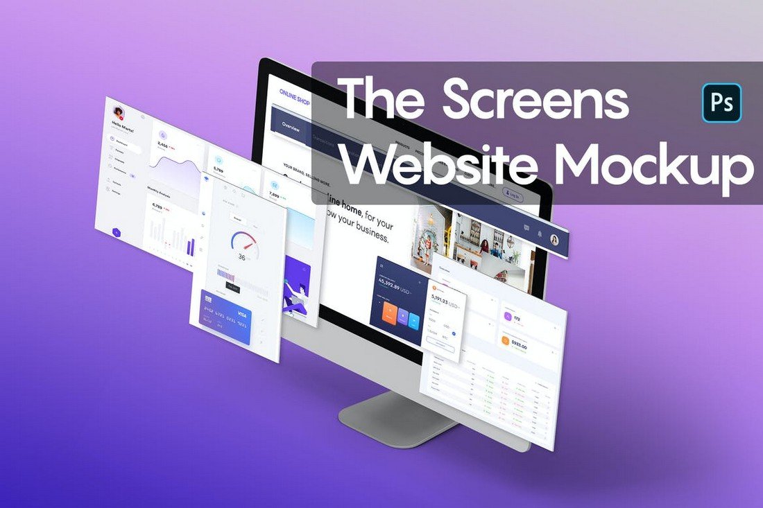 The Screens Website PSD Mockup