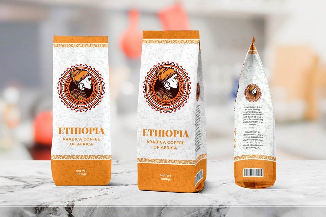 Traditional Coffee Bag Packaging Template