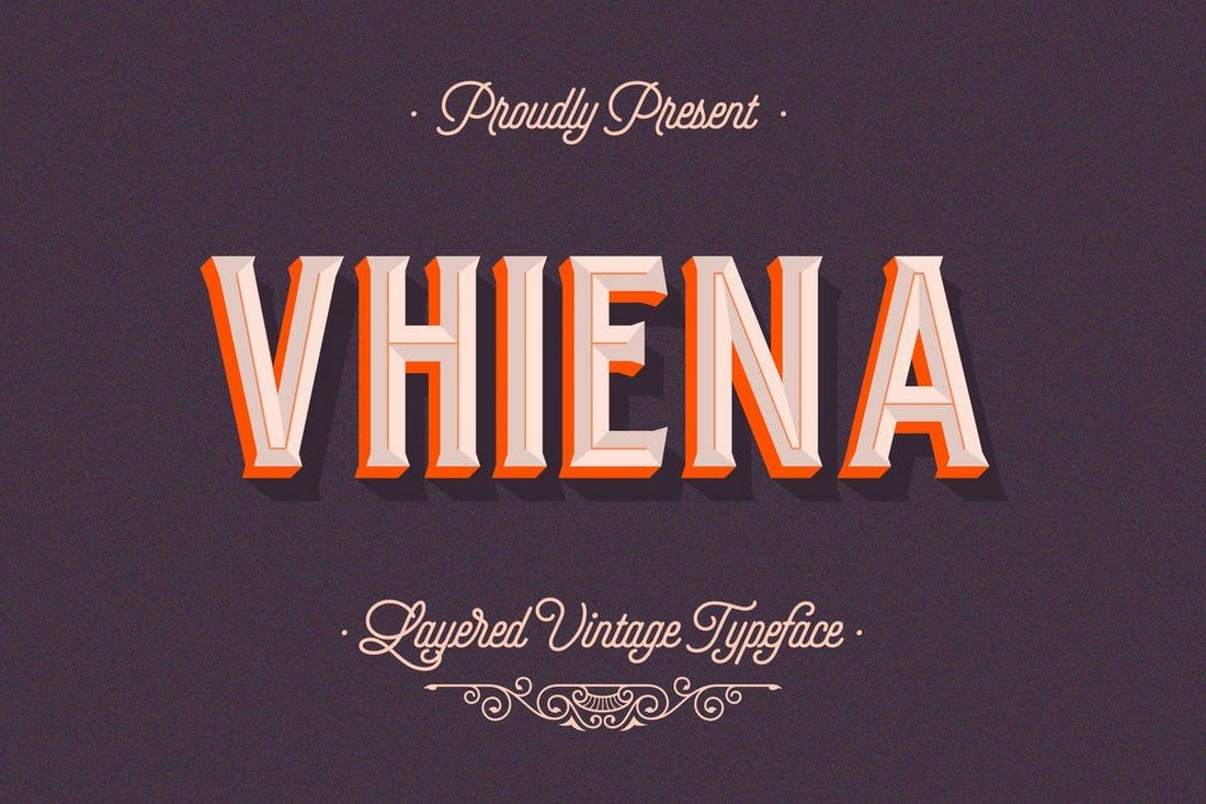 Vhiena - 3D Layered Font