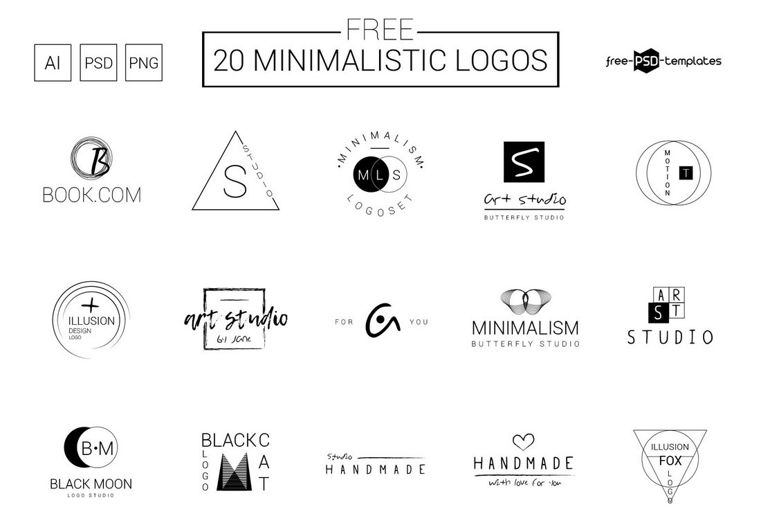20 Free Mininmalist Logo Templates