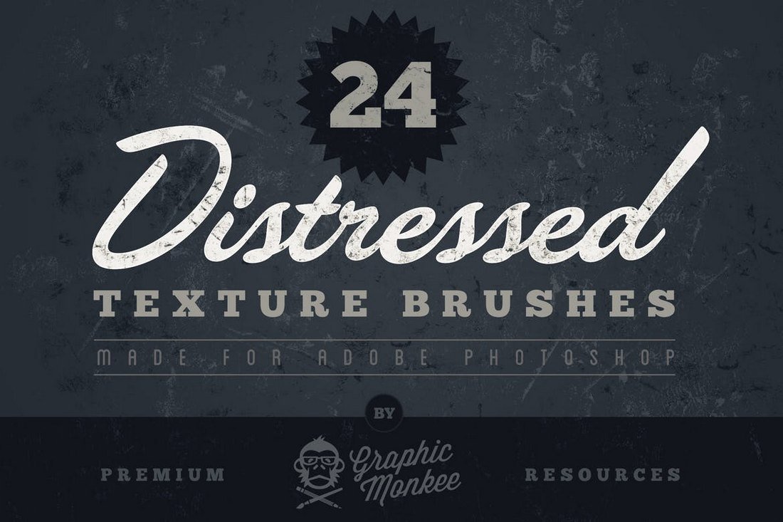 24 Distressed Texture Brushes
