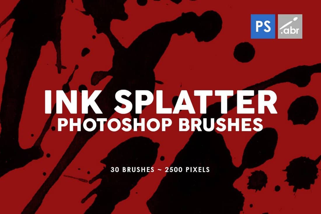 30 Ink Splatter Photoshop Stamp Brushes