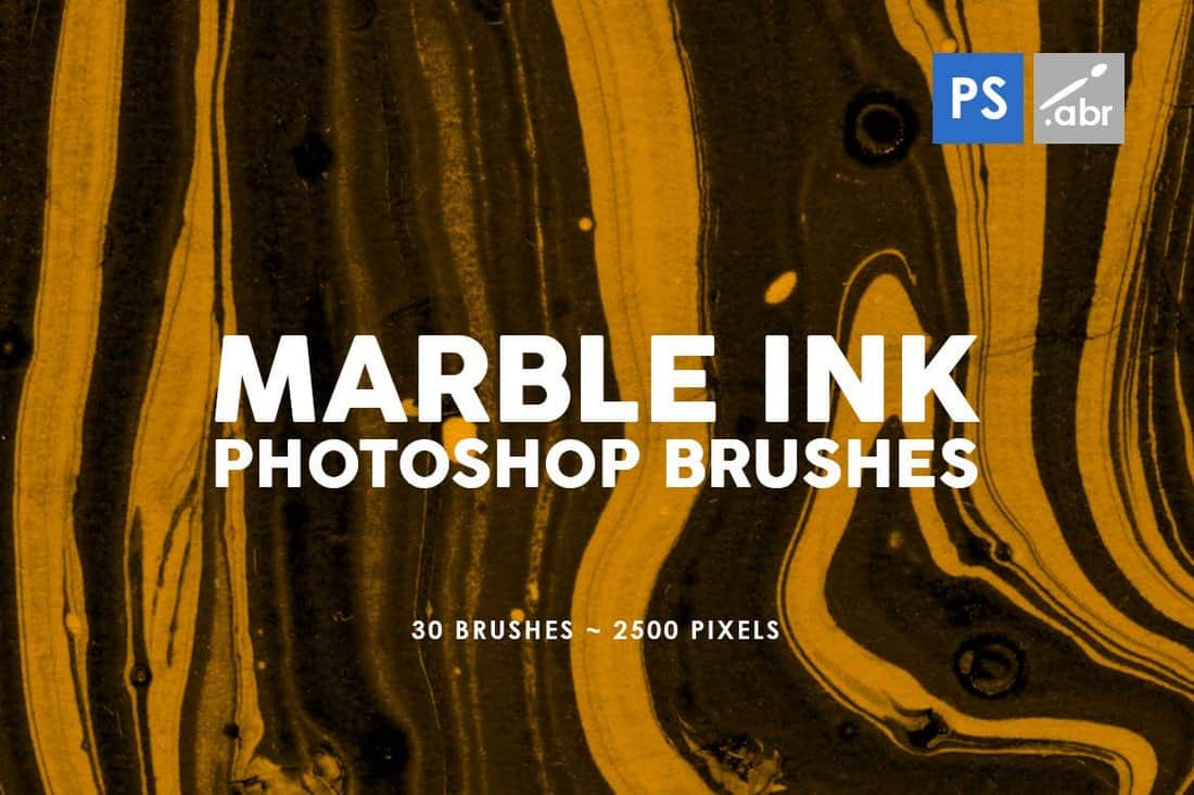 30 Marble Ink Photoshop Brushes