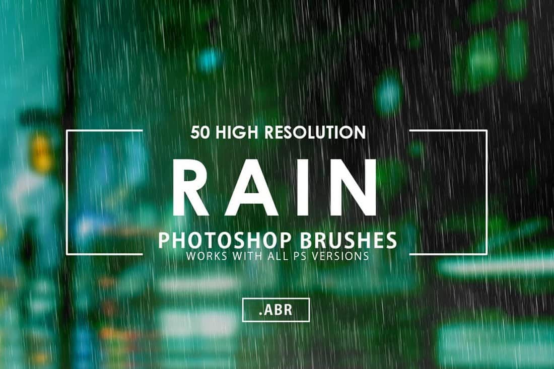 50 Rain Photoshop Brushes