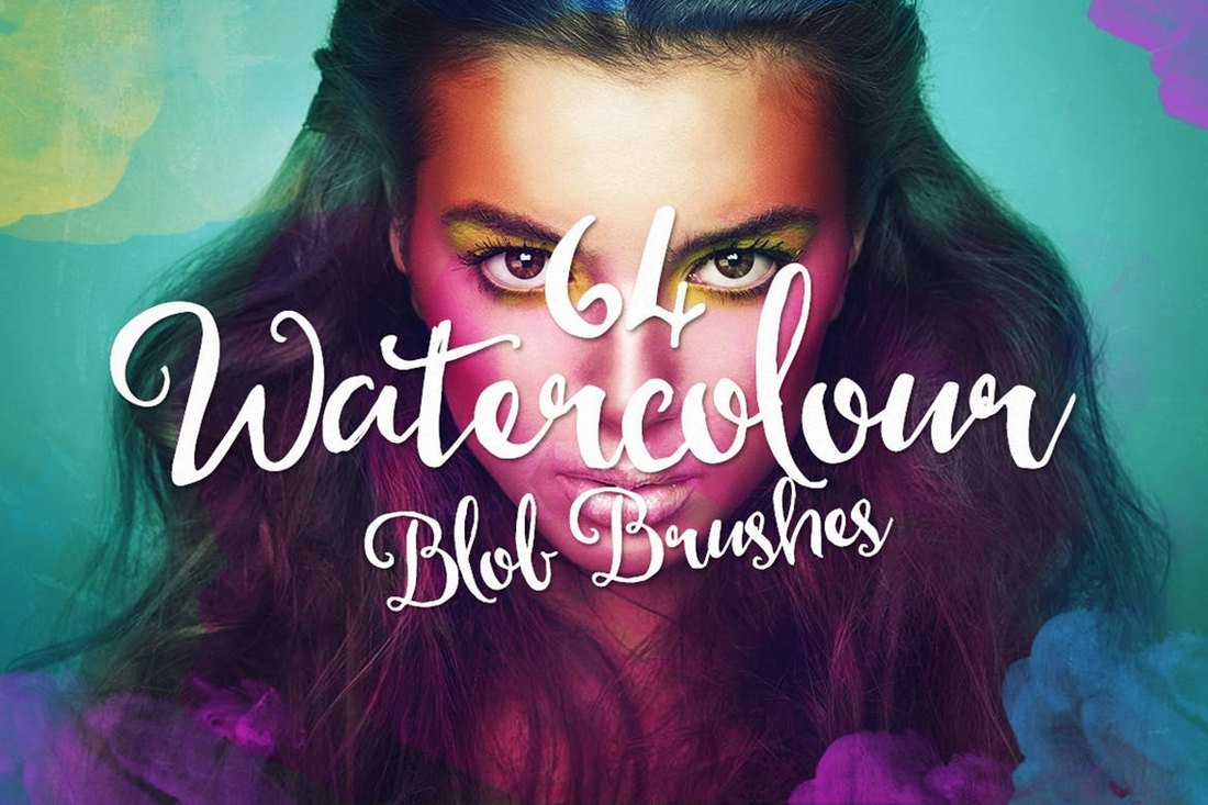 64 Watercolor Blob Brushes