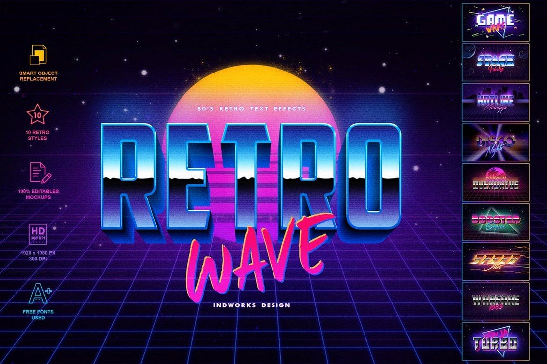 80's Retro Text Effects PSD Layer Styles