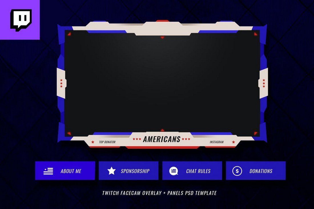 Americans - Twitch Stream Overlay Template