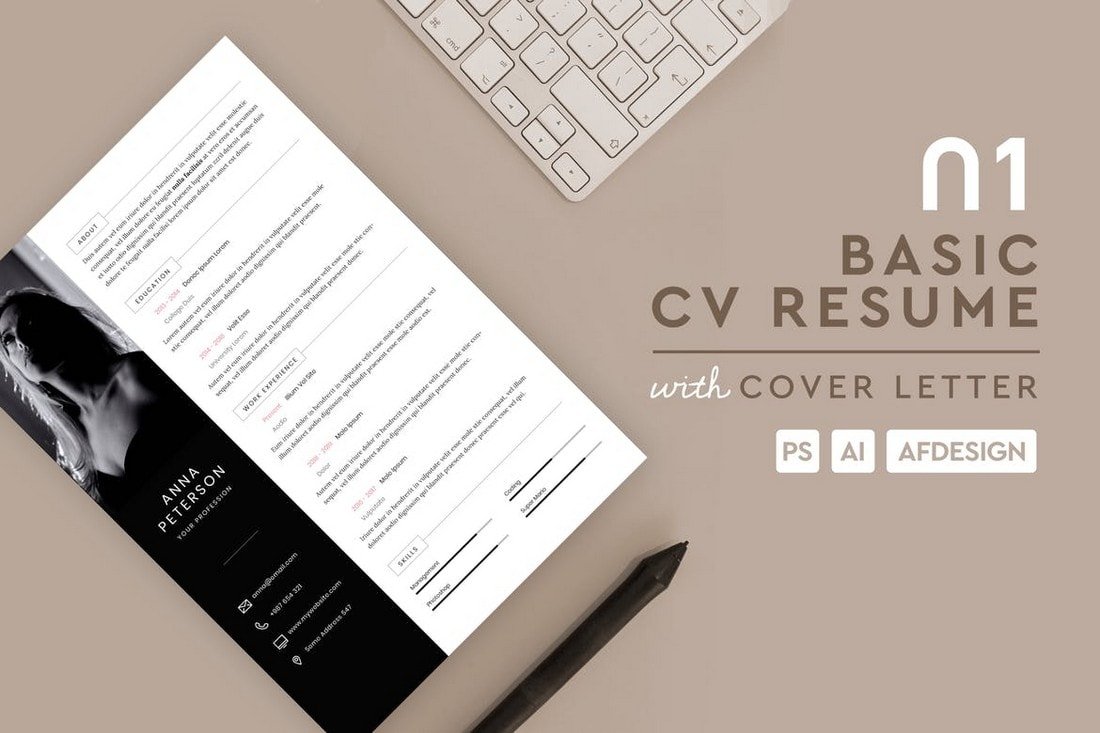 Basic Resume CV - Affinity Designer Template