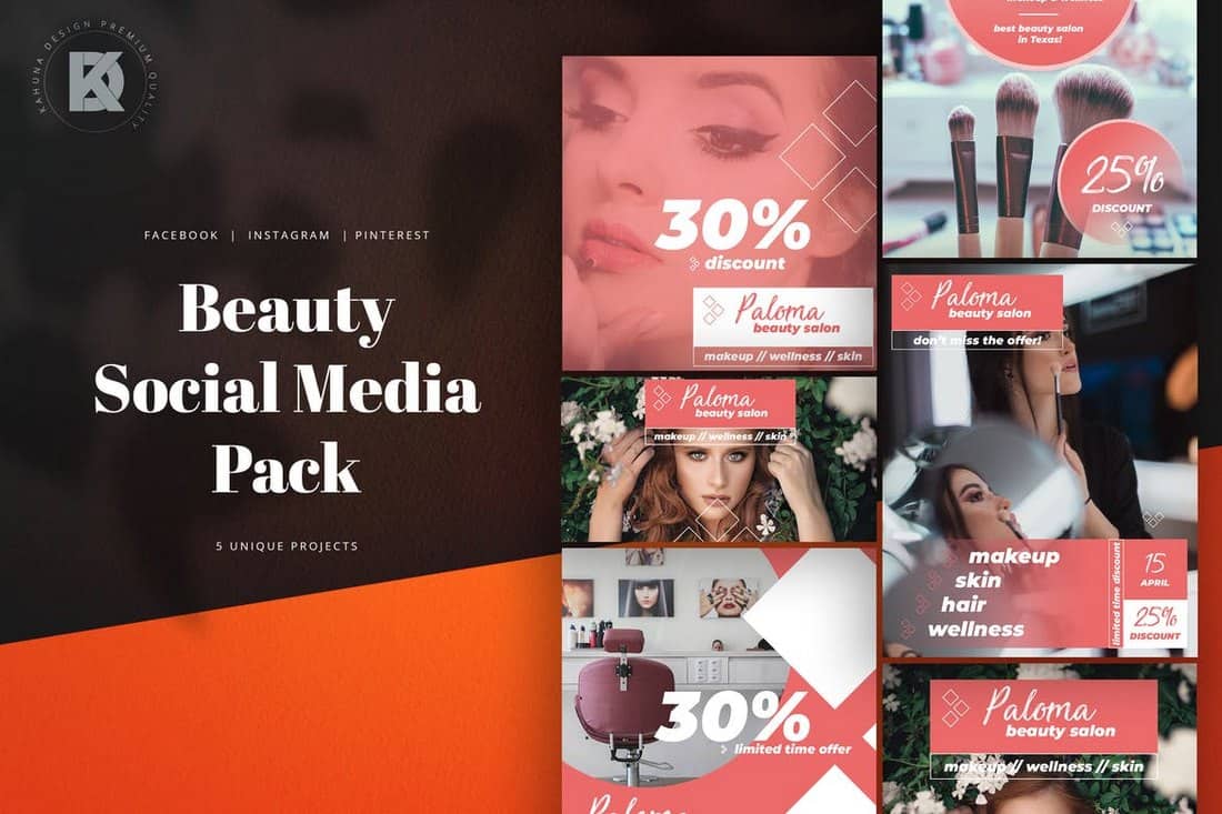 Beauty & Salon Social Media Templates