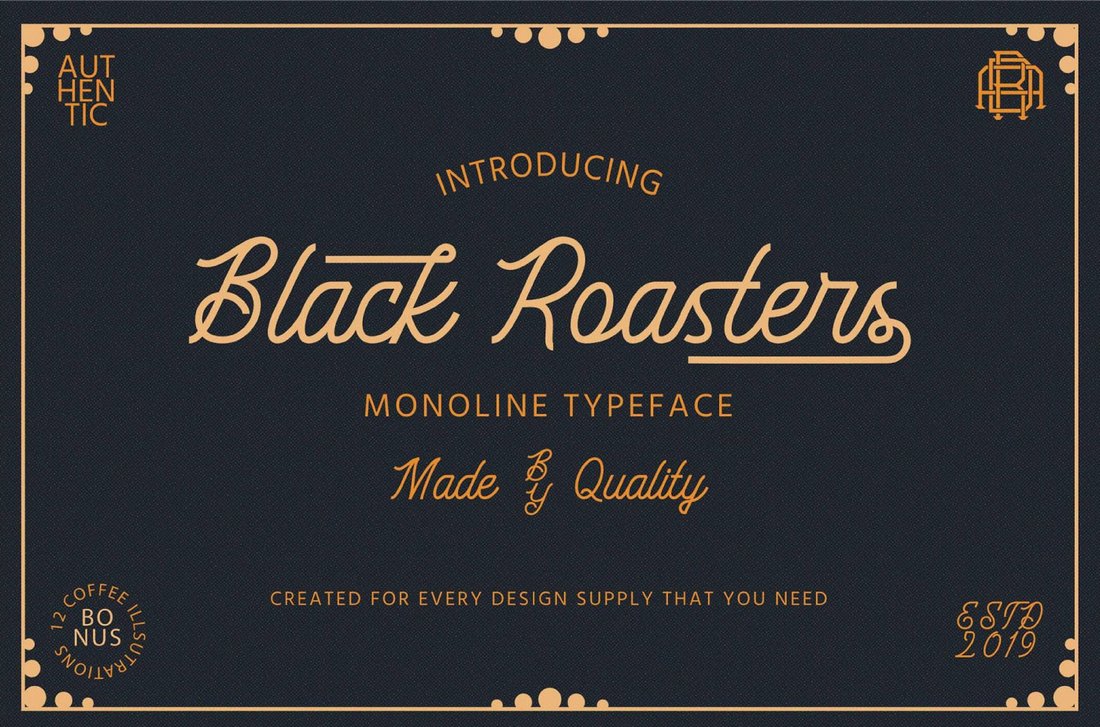 Black Roasters - Free Monoline Typeface