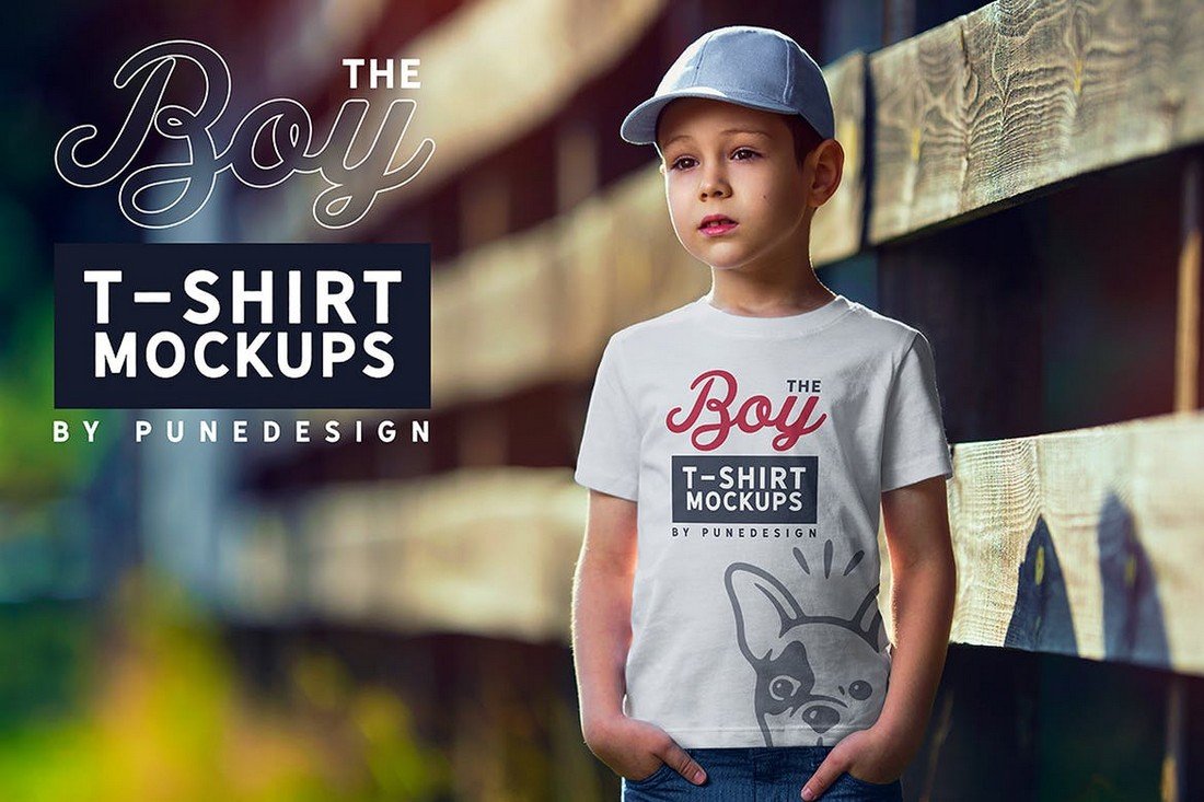 Boy T-Shirt Mockup Set