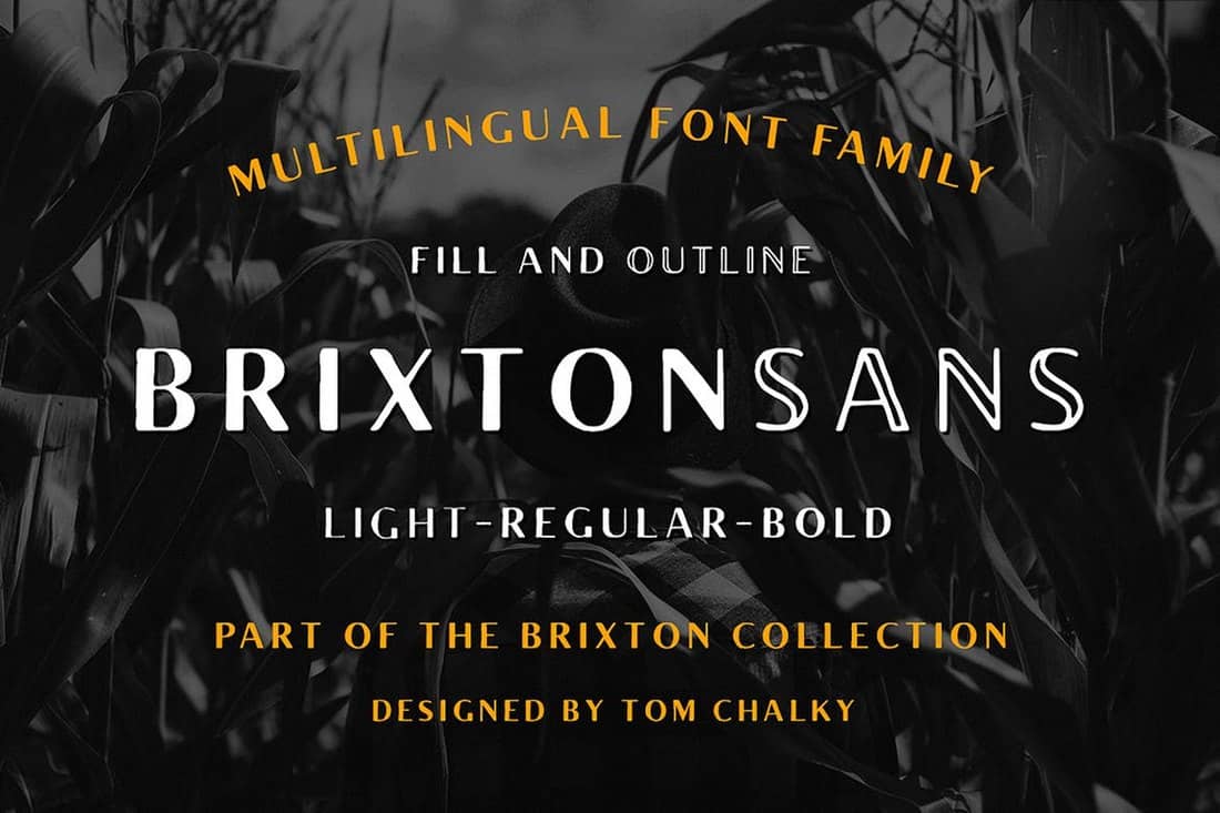 Brixton Sans - Fill and Outline Fonts