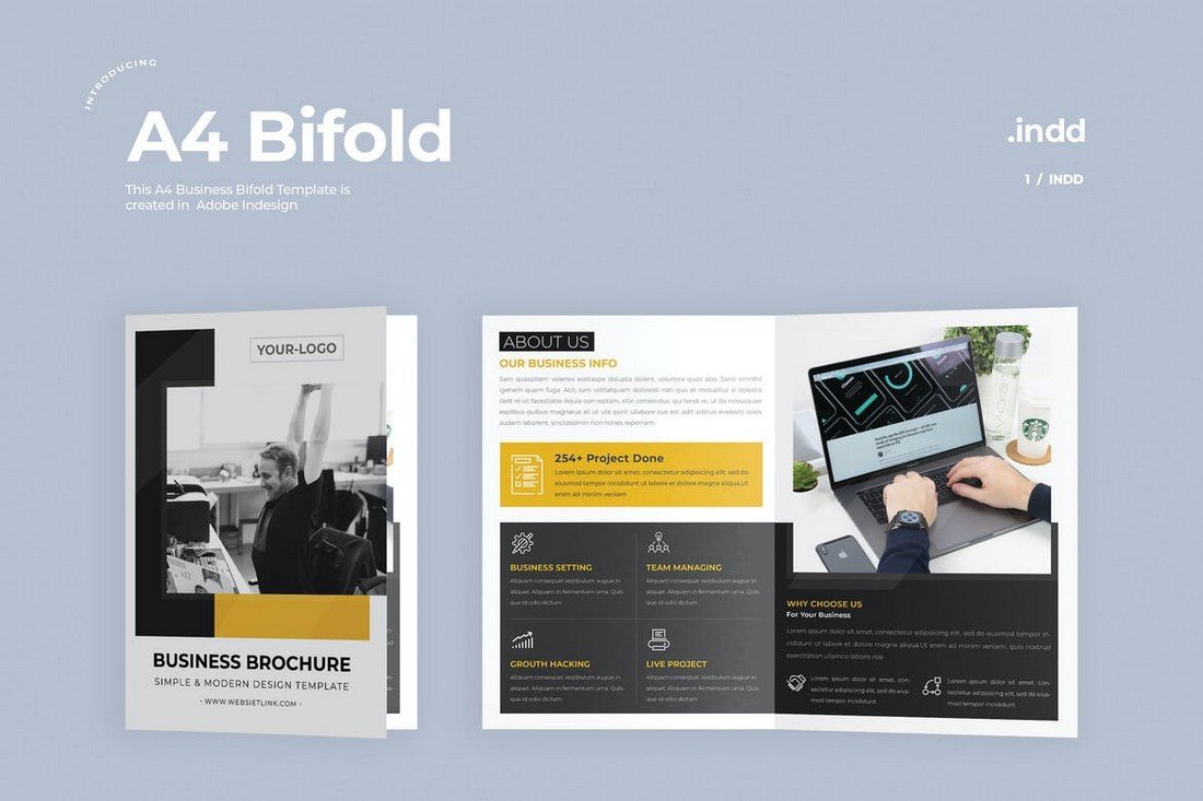 Business Bifold Brochure InDesign Template