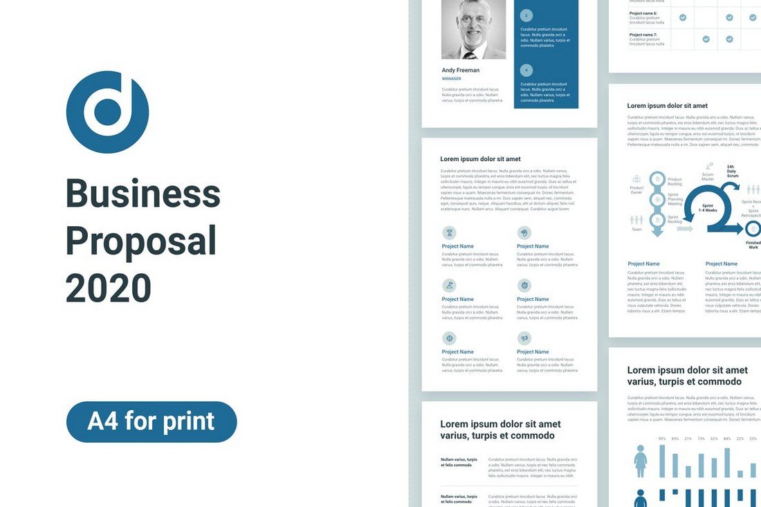 Business Proposal A4 PowerPoint Template