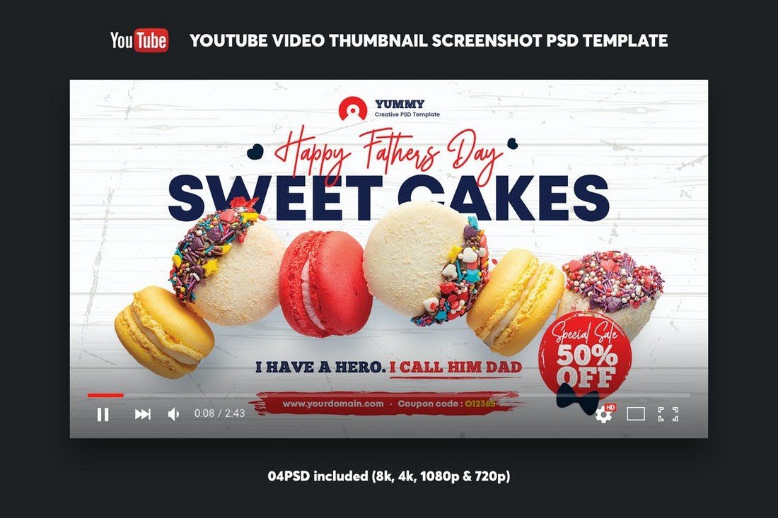 Cake & Bake YouTube Thumbnail Template