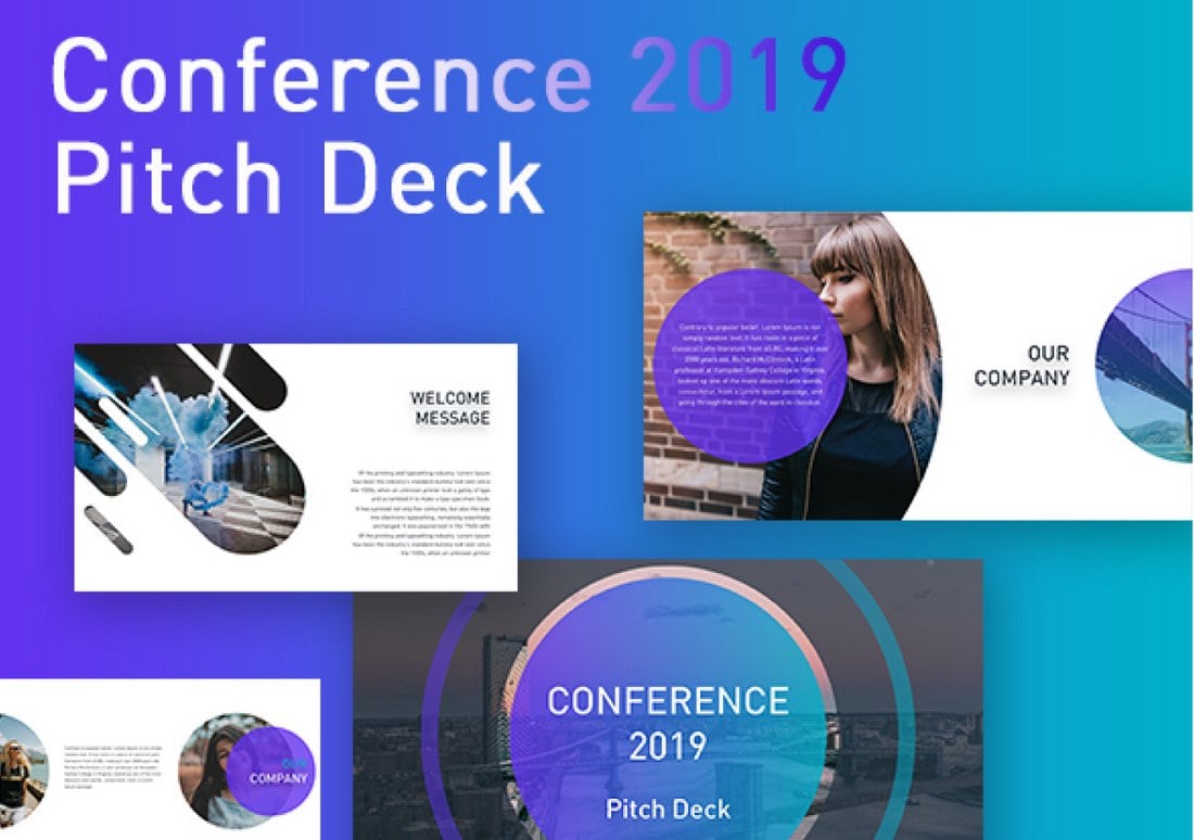 Conference - Free Pitch Deck PowerPoint Template