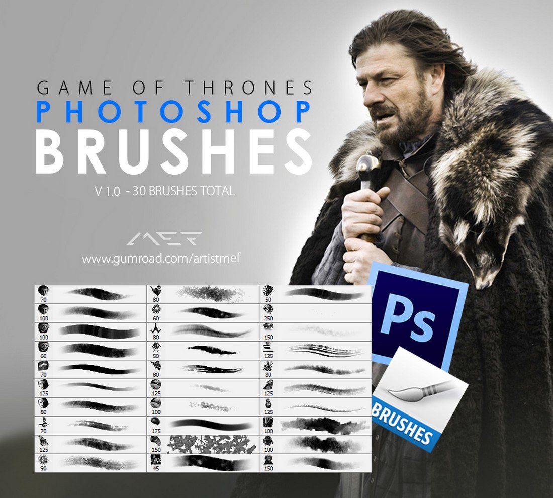 Free Game of Thrones Photoshop Brushes