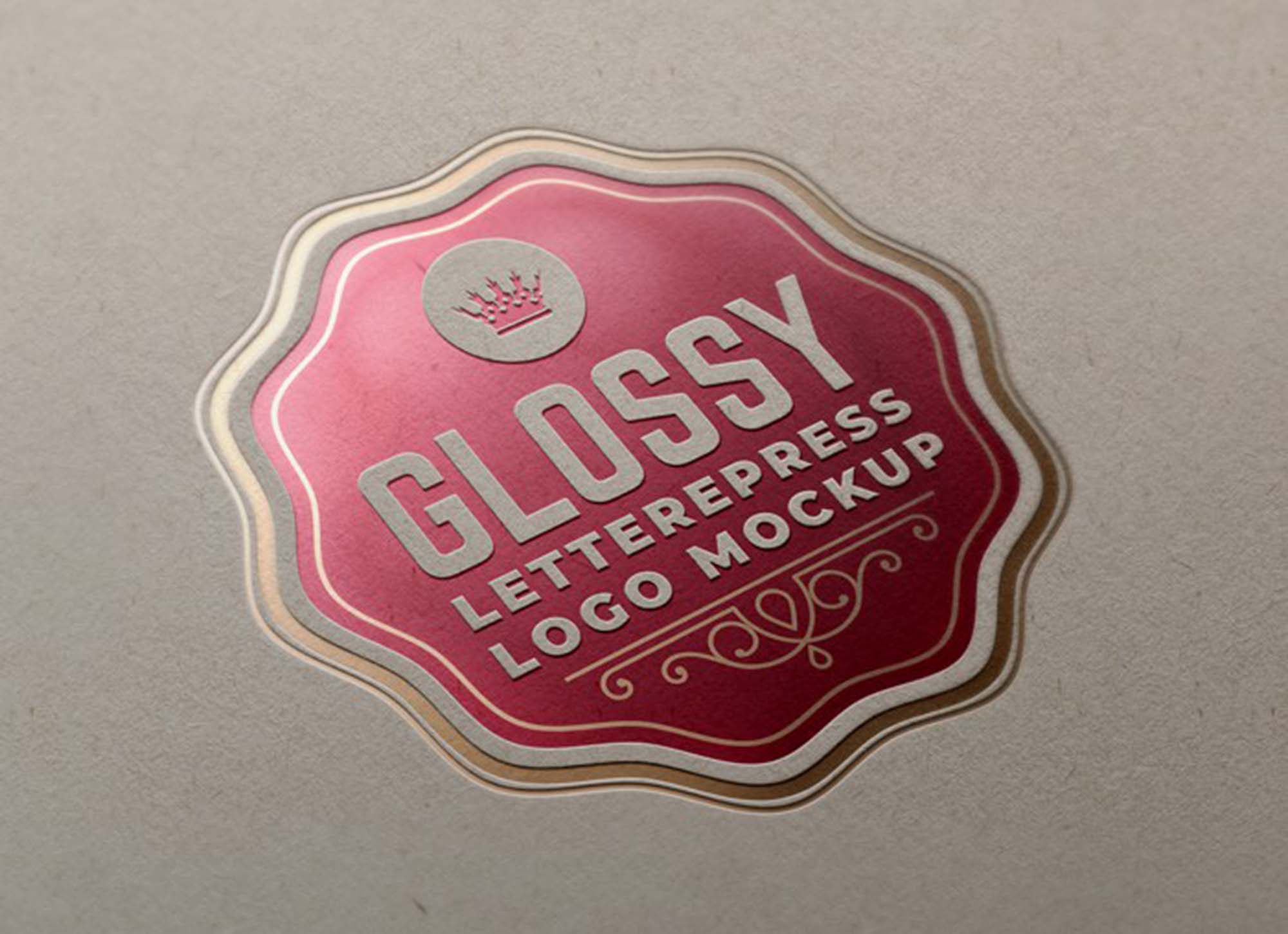 Free Glossy Foil Letterpress Logo Mockup